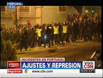 Incidentes en Portugal entre manifestantes y policías
