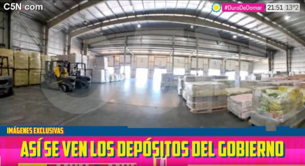 C5N difundió imágenes exclusivas de los depósitos con la comida que retiene el Gobierno