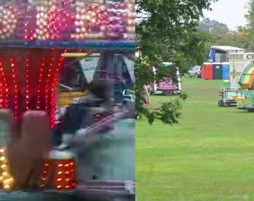 Se subió a un juego con sus hijos y murió