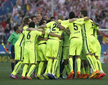 Así festejó un nuevo título el Barcelona de Messi