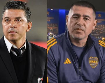 Marcelo Gallaro y Juan Román Riquelme.