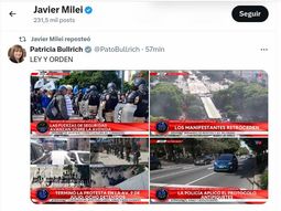 Milei, Bullrich y Macri celebraron la represión en la Avenida 9 de Julio