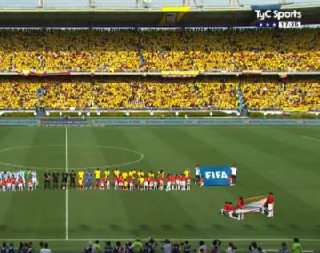 Así fue el Himno Argentino en Colombia: hubo silbidos de los locales