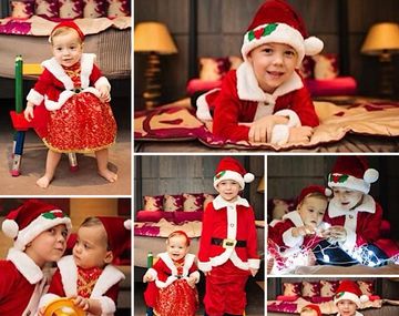 Evangelina Anderson disfrazó a sus hijos para Navidad