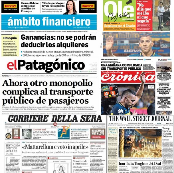 Mirá las tapas de los diarios