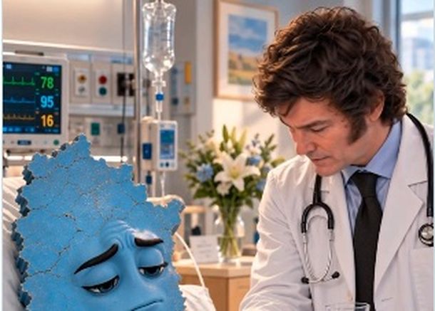 Javier Milei reposteó un video generado con IA que lo muestra como el médico que viene a salvar a la Argentina