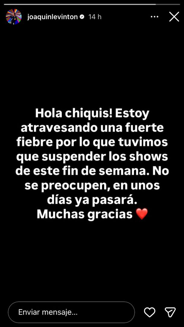 Joaquín Levinton llevó tranquilidad a sus fans Joaquín Levinton llevó tranquilidad a sus fans