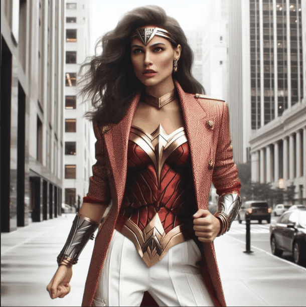 La Mujer Maravilla, reimaginada por la inteligencia artificial de FIrefly. La Mujer Maravilla, reimaginada por la inteligencia artificial de FIrefly.