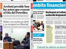 Tapas de diarios del miércoles 13 de diciembre de 2017