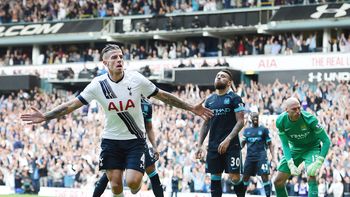 con un gol de lamela, tottenham goleo al lider manchester city con un gol de lamela, tottenham goleo al lider manchester city