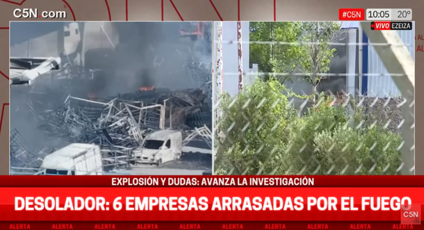 Incendio en Ezeiza: confirmaron que el humo no es tóxico y dejarán que el fuego se apague solo