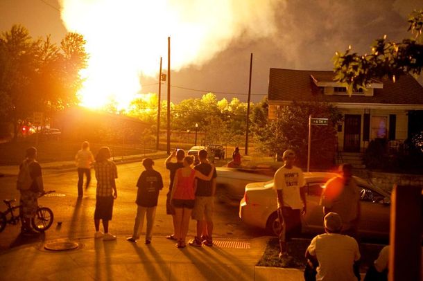 Espectacular choque y explosión de un tren en Ohio