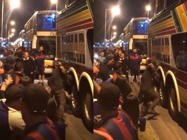 Un micro de San Lorenzo pinchó rumbo a San Luis y el gomero recibió una ovación