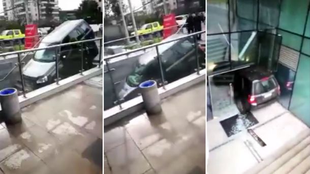 Insólito accidente: confundió una escalera con la entrada de un estacionamiento