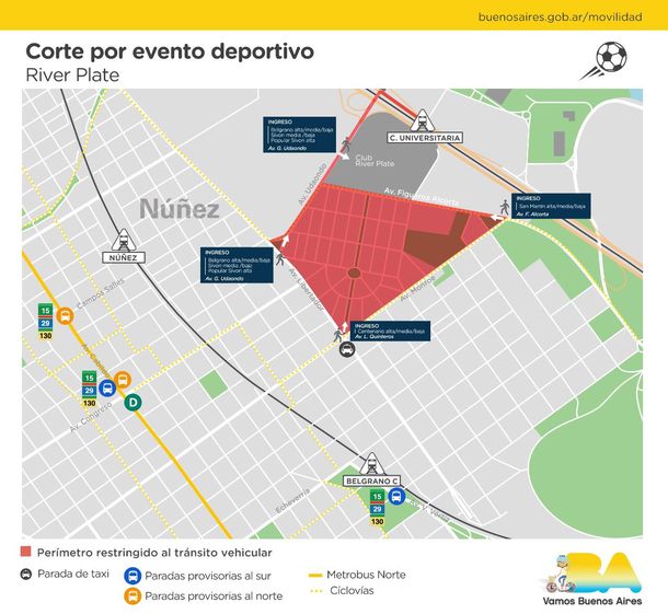 Fuerte operativo y calles cortadas: Núñez está sitiado por el River - Boca