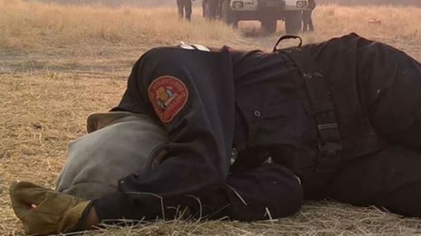 Así quedó una bombero de la Provincia de Buenos Aires