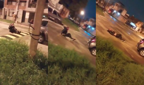 Imágenes sensibles: lo confundieron con un ladrón y lo arrastraron con un auto por la calle en Isidro Casanova