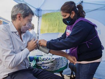 Lammens salió a caminar la Ciudad con el Movimiento Evita