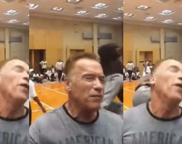 VIDEO: Arnold Schwarzenegger recibió una patada voladora durante una presentación