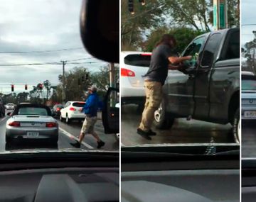 Le rompió el vidrio de la camioneta para tirarle gas pimienta
