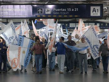 Protesta en Aeroparque
