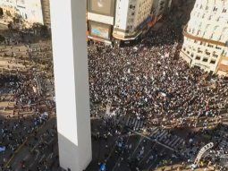 el epico triunfo de la seleccion argentina se festejo en el obelisco
