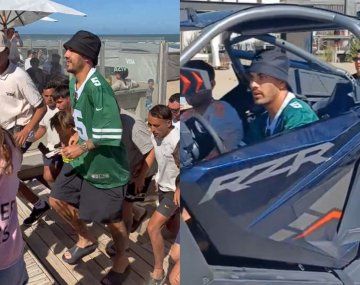 Furor por la presencia de Paredes en una playa de la Costa Atlántica