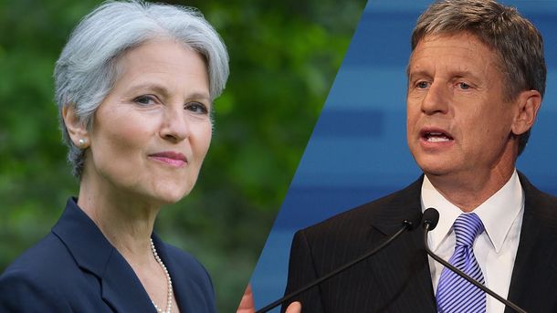 Jill Stein y Gary Johnson pelean por el tercer puesto con la intención de voto no tradicional más alta desde 1996