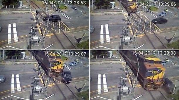 VIDEO: ¿Qué te puede pasar por impaciente al cruzar las vías del tren?