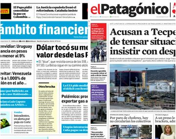 Tapas de diarios del viernes 8 de septiembre de 2017