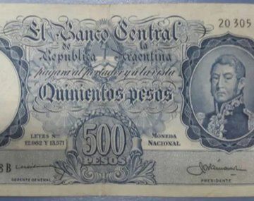 El billete de 500 pesos con un San Martín joven que se vende $16 mil: cuál es