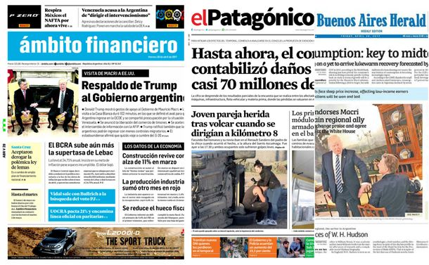 Tapas de diarios del viernes 28 de abril de 2017