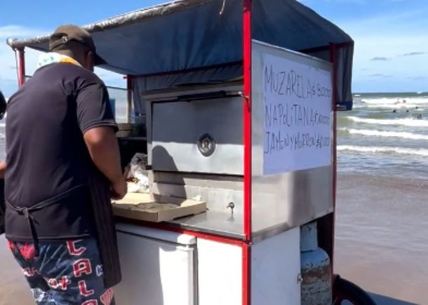 Santa Teresita: la pizzería ambulante en la playa que se volvió viral