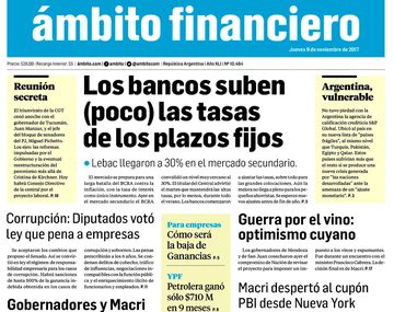 Tapas de diarios del jueves 9 de noviembre de 2017