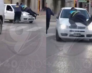 Un conductor alcoholizado se llevó en el capot a un inspector de tránsito