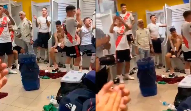 La intimidad del festejo de River en el vestuario: locura total y cantos contra Boca