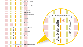 cambian el giro desde la 9 de julio hacia independencia cambian el giro desde la 9 de julio hacia independencia