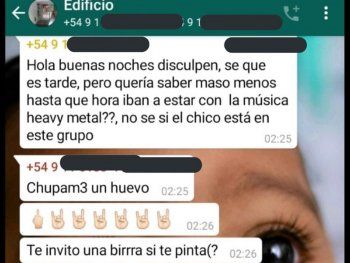 Heavy metal de madrugada e insultos: el chat de vecinos que es viral