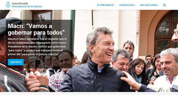 Ya está disponible la nueva página de la Casa Rosada