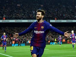 Lionel Messi tras marcarle el 2 a 0 al Espanyol