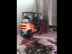 Derrame de vino en bodega