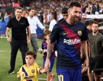 Mateo Messi y Lionel Messi