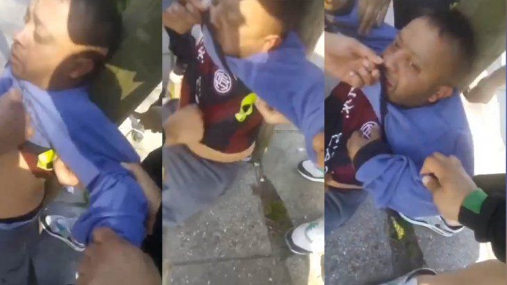 Barras de Aldosivi encontraron un hincha de Lanús y lo ataron a un poste