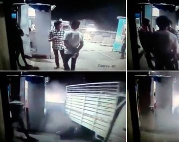 Un auto chocó a un camión en pleno peaje