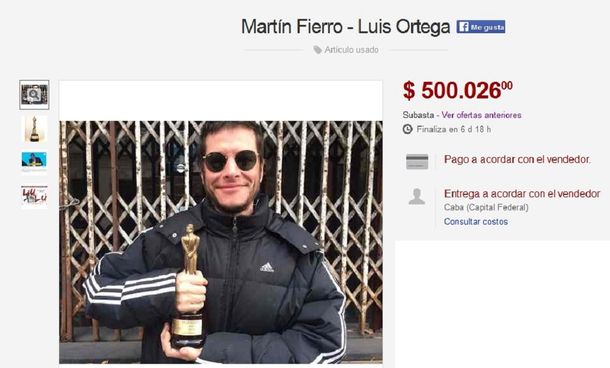 Luis Ortega subastó el Martín Fierro que ganó por Historia de un Clan