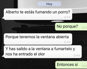 ¿Estás fumando porro?: la conversación de WhatsApp que se hizo viral