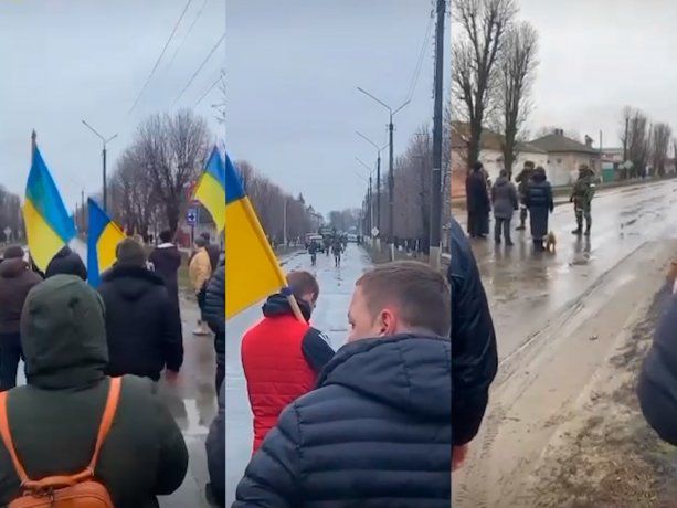 Civiles ucranianos impidieron el avance de tanques rusos