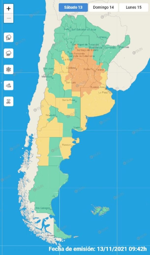 Alerta amarilla por fuertes tormentas en el AMBA