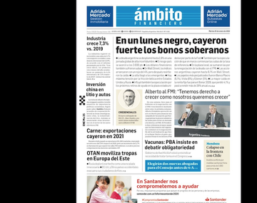 La tapa de Ámbito del martes 25 de enero