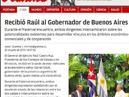 un medio cubano destaco la relacion cercana de raul castro y scioli un medio cubano destaco la relacion cercana de raul castro y scioli